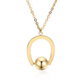 Adjustable stainless steel necklace with geometric pendant on a cross chain in gold or silver.