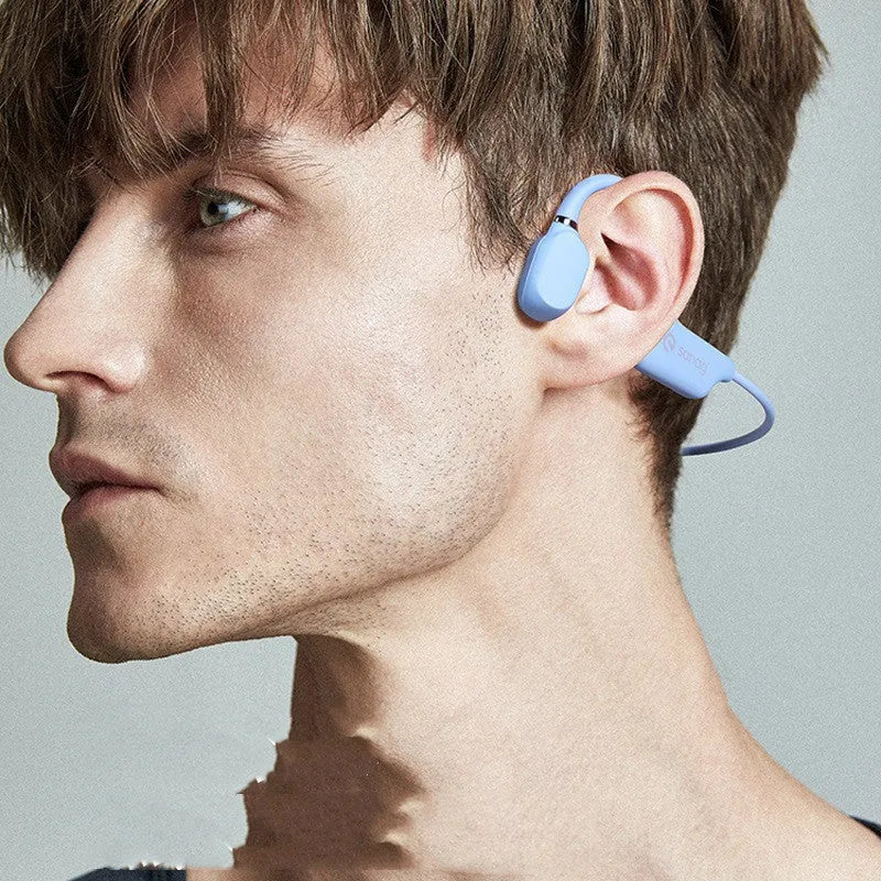 Bone conduction Bluetooth wireless sports headset in six colours with neckband design for running activities