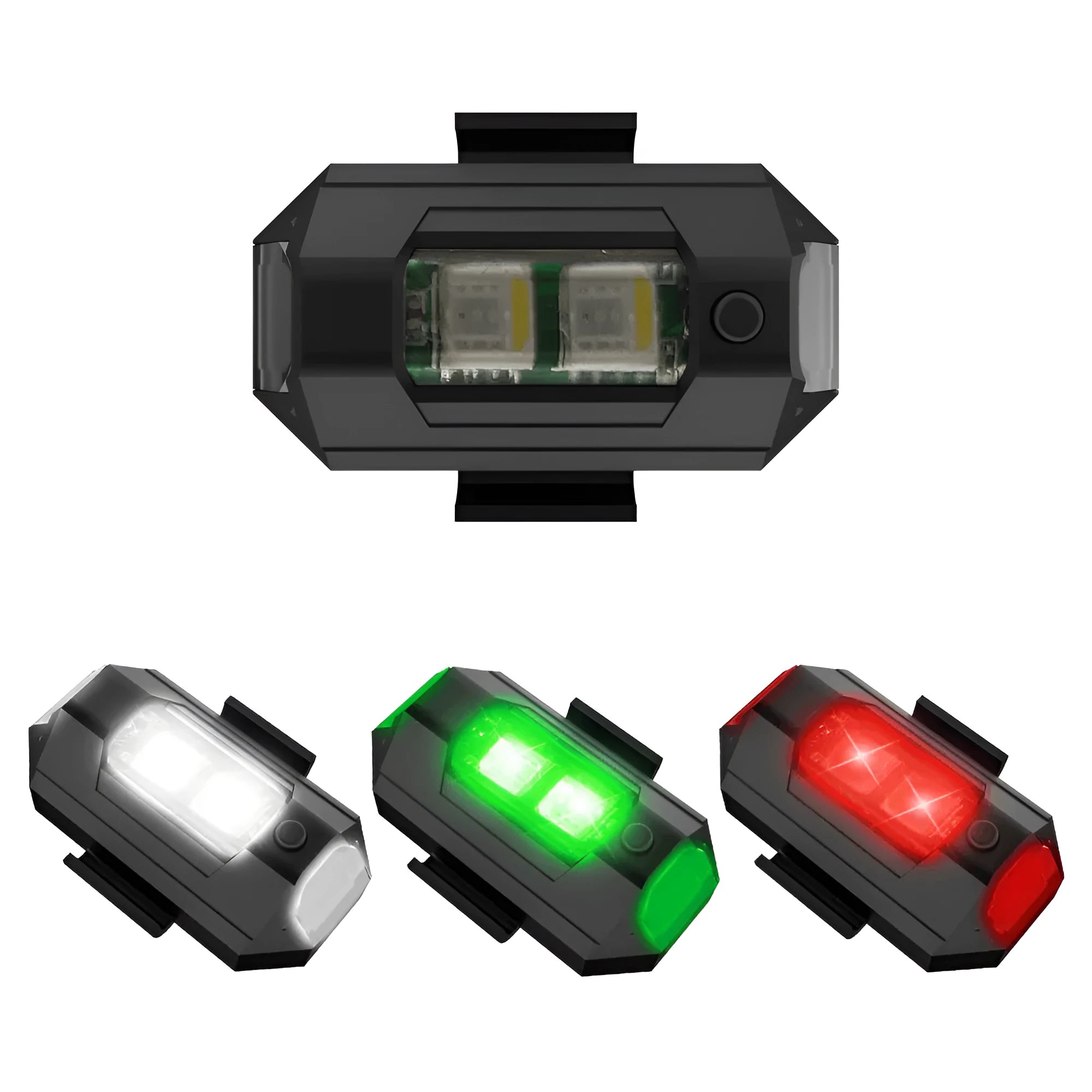 Drone signal light with RGB strobe, mounting tapes and USB Type-C charging cable