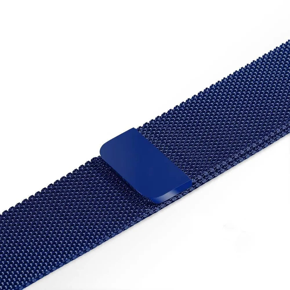 Stainless steel watch strap in silver, shown fitted to a watch with 42mm case.