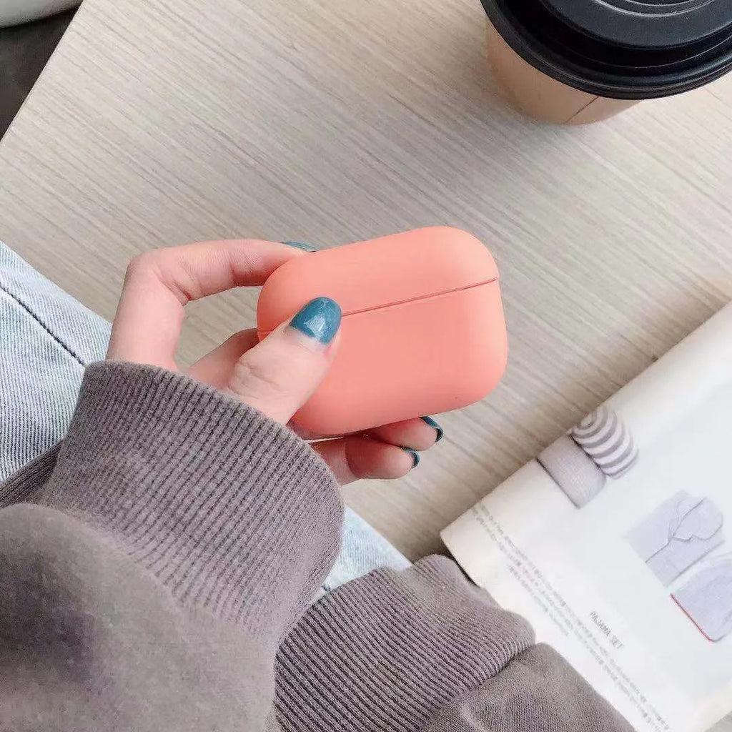 Third-party plastic protective case for Apple AirPods Pro and AirPods 3 shown in multiple colour options.