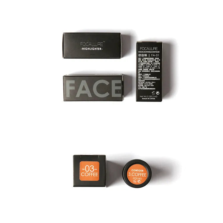 PERFECTION FACE CONTOUR HIGHLIGHTER cream stick for facial sculpting in four colour options.