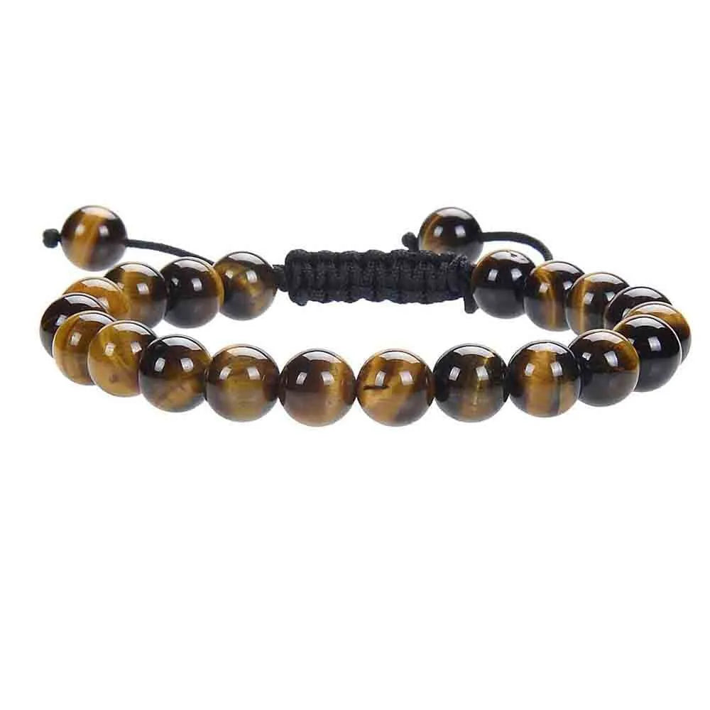 Women's flat knot braided healing bracelet with hand-woven geometric patterns
