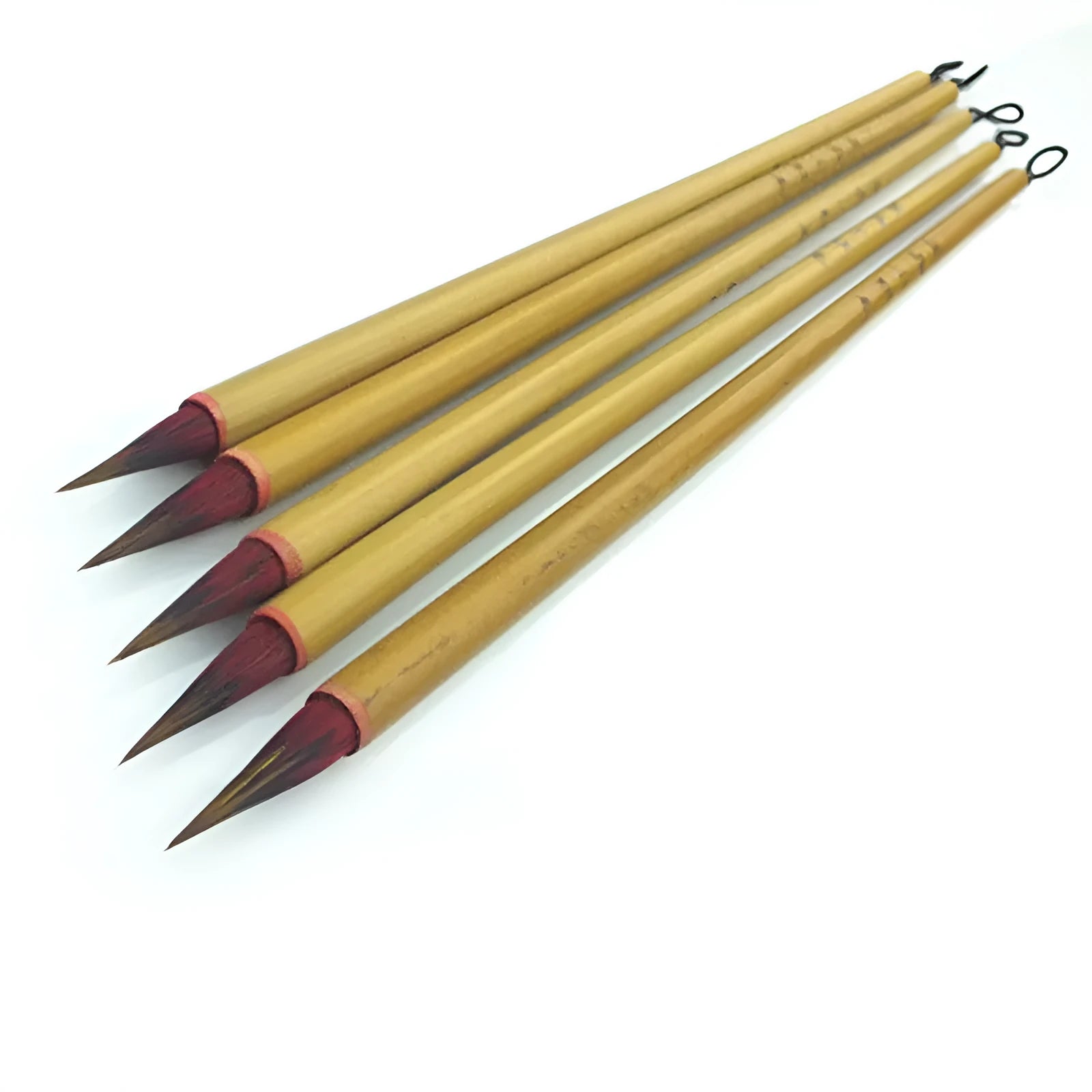 Red hair Chinese writing brush with wooden handle for calligraphy and ink painting