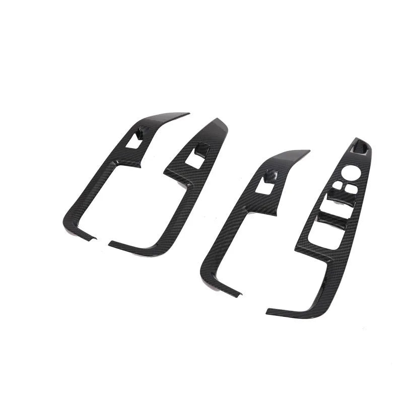 Black ABS plastic air vent trim with cup holder for 2019 BMW X5 front-row low configuration
