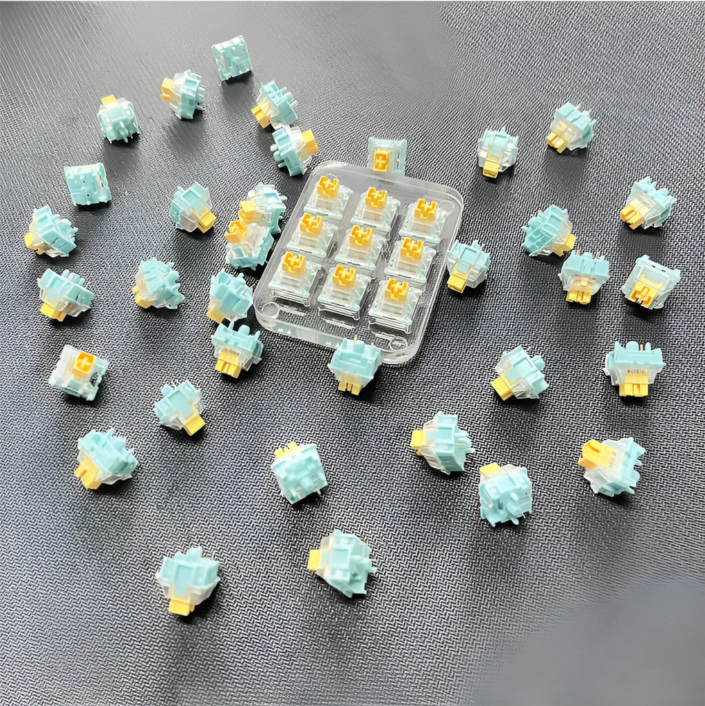Tiger Mo Sea Salt Lemon PRO mechanical keyboard switches 36 pack with mute linear design