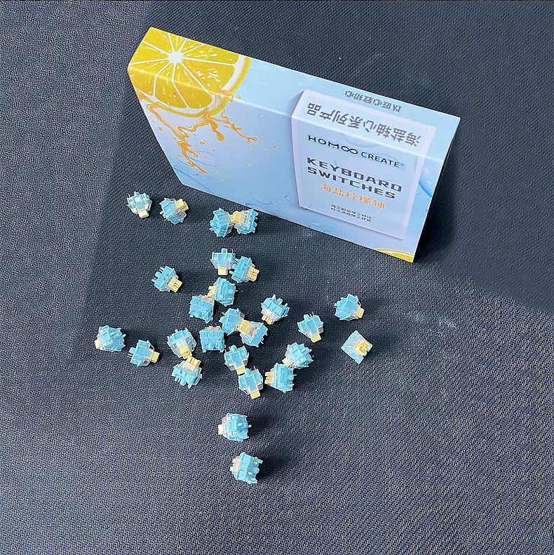 Tiger Mo Sea Salt Lemon PRO mechanical keyboard switches 36 pack with mute linear design