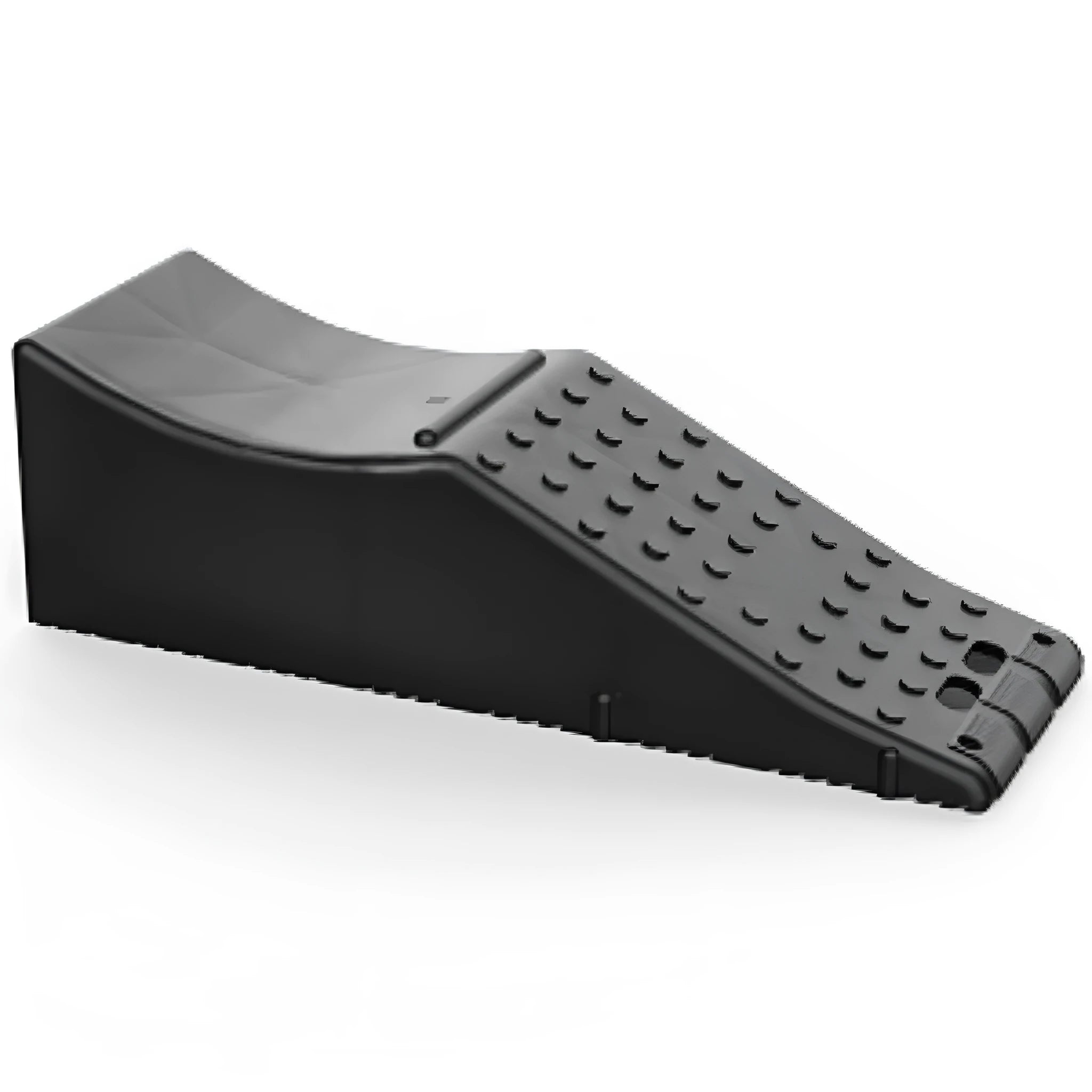 Black universal car seat pad with dimensions 55cm wide by 44cm deep by 33cm high.