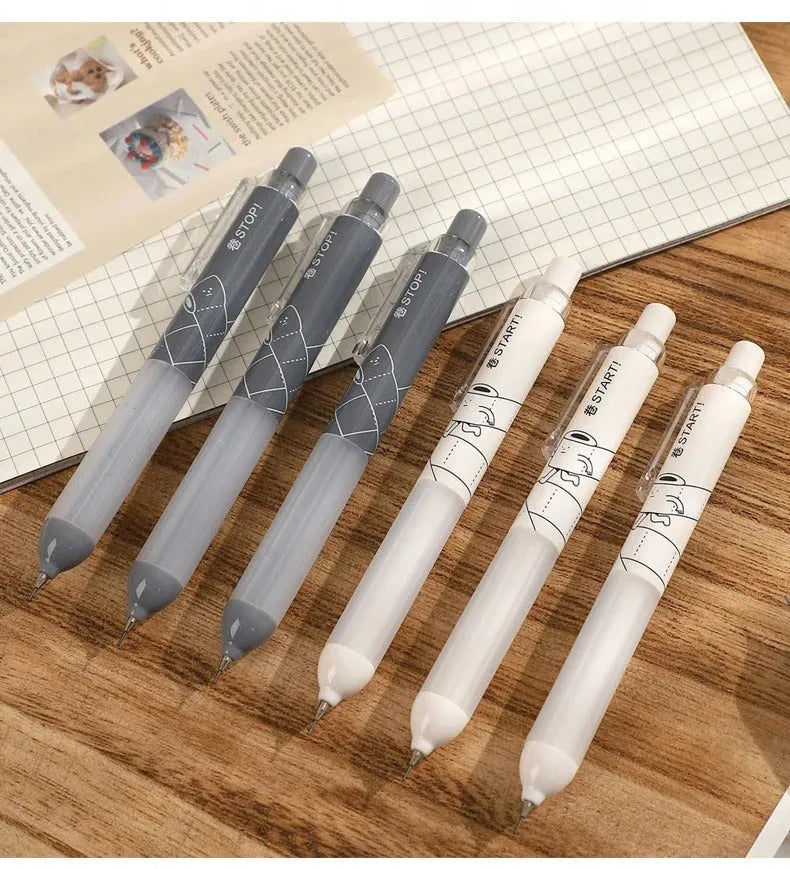 0.5mm automatic pencil with cloud grip design in black and white colour options