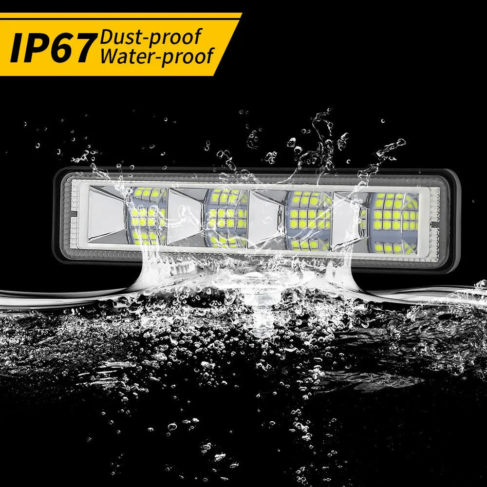Four white aluminium LED work lights for car and truck modification