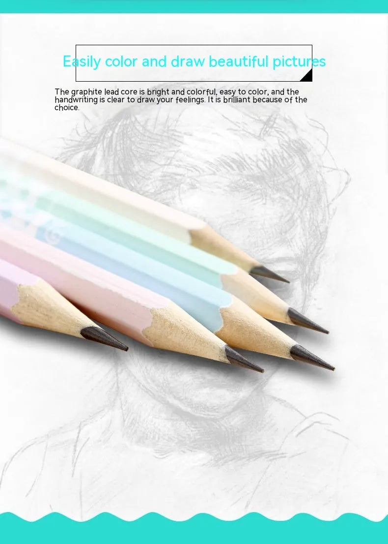 Basswood six-angled thermal transfer pencils with HB hardness in 50-piece barrel packaging