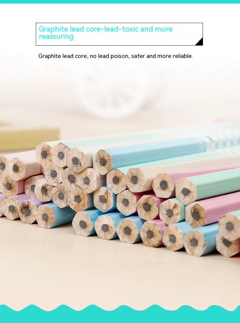 Basswood six-angled thermal transfer pencils with HB hardness in 50-piece barrel packaging