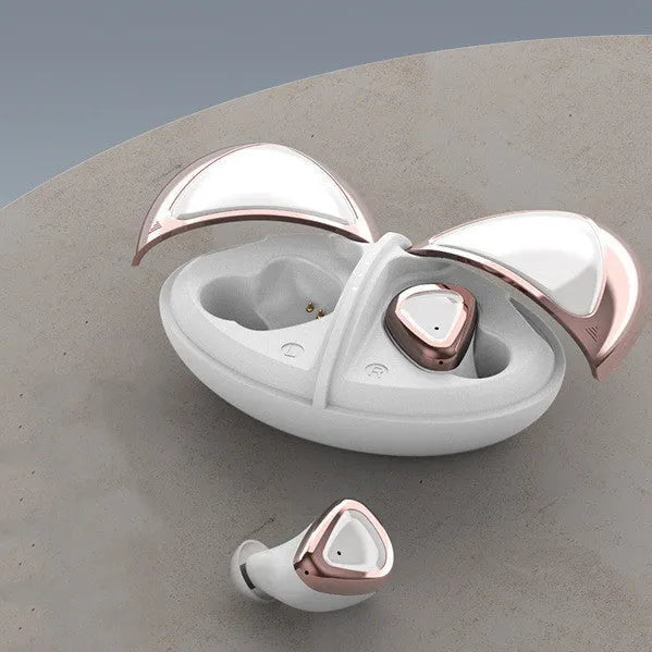 True wireless Bluetooth headset in Champagne White with breathing light, earplug style, PC ABS build