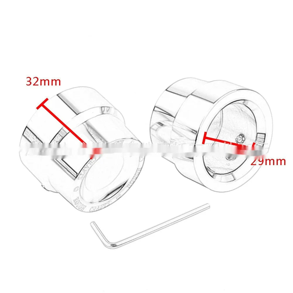 Black CNC aluminium motorcycle axle cover for Harley Sportster front and rear axles.