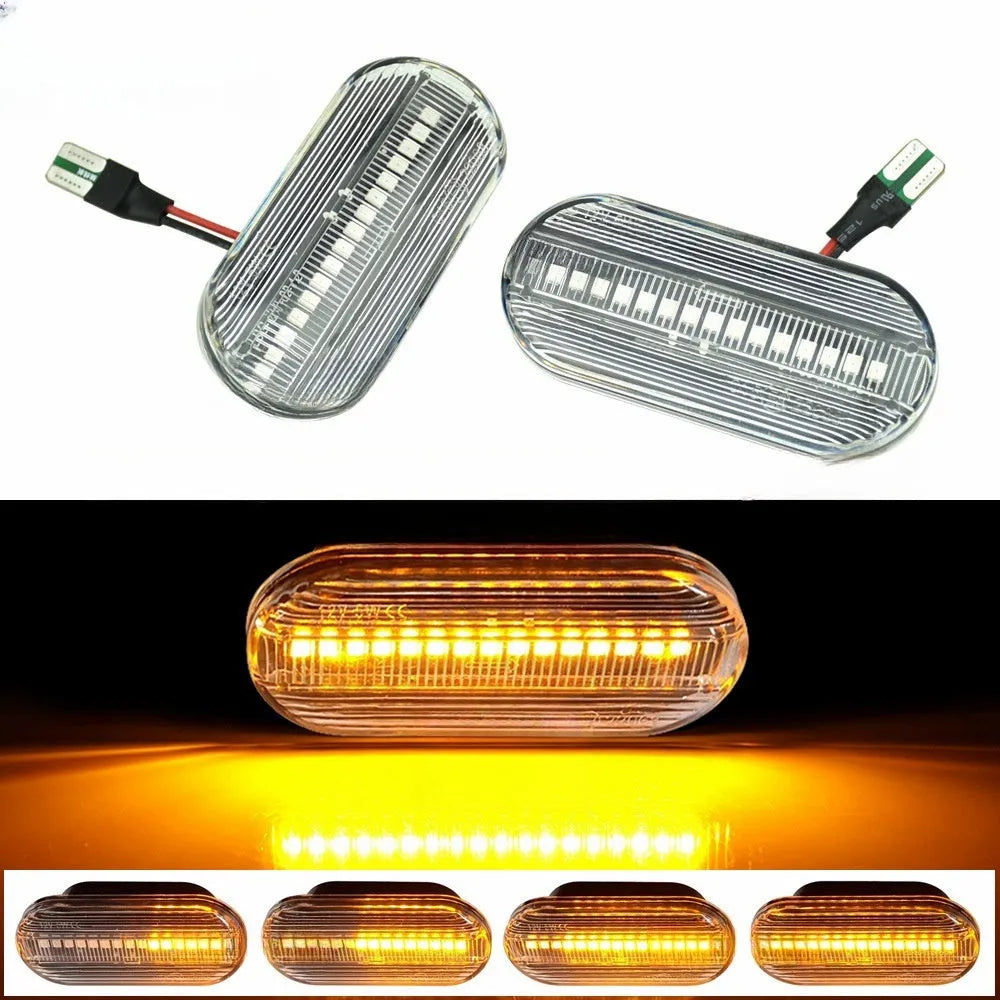 Skoda Octavia flowing water style side turn signal indicator light in blackened ABS plastic housing