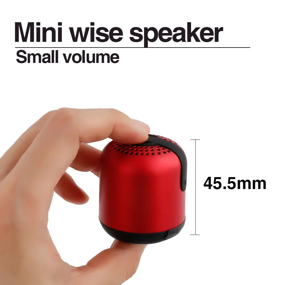 Hieha XQ11 mini cylindrical Bluetooth speaker in metallic finish with control buttons
