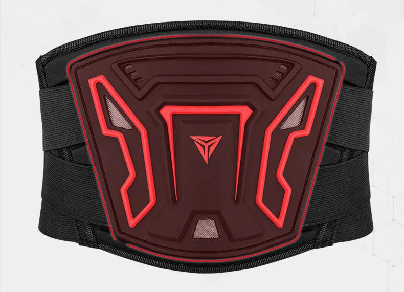 MDL1028 black and red motorcycle waist support harness for riding.