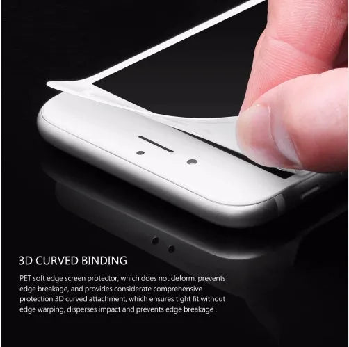 iPhone tempered glass screen protector with 3D curved edges for full coverage protection