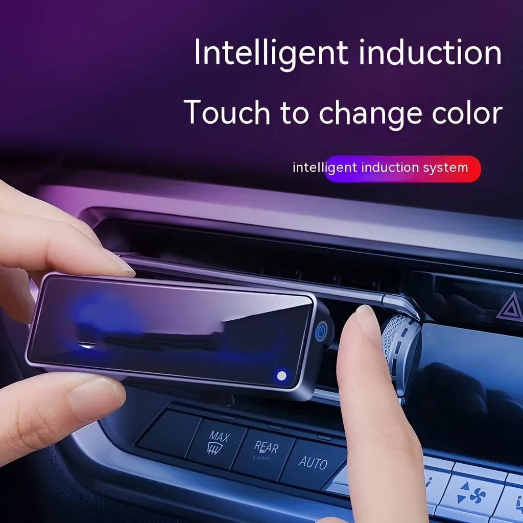 Black car air vent aromatherapy LED light with fragrance stick compartment