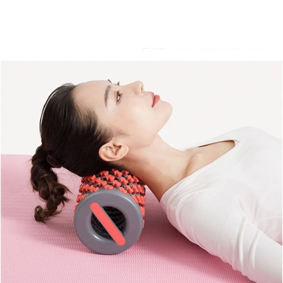Foam stovepipe roller telescopic yoga column in black for fitness muscle relaxation