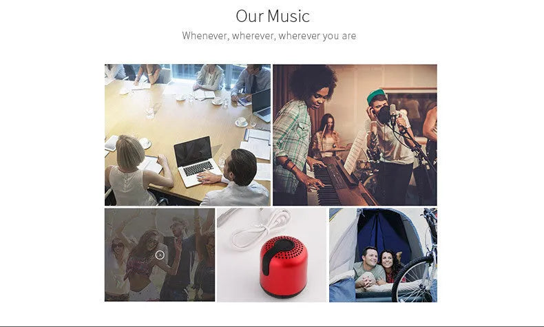 Hieha XQ11 mini cylindrical Bluetooth speaker in metallic finish with control buttons