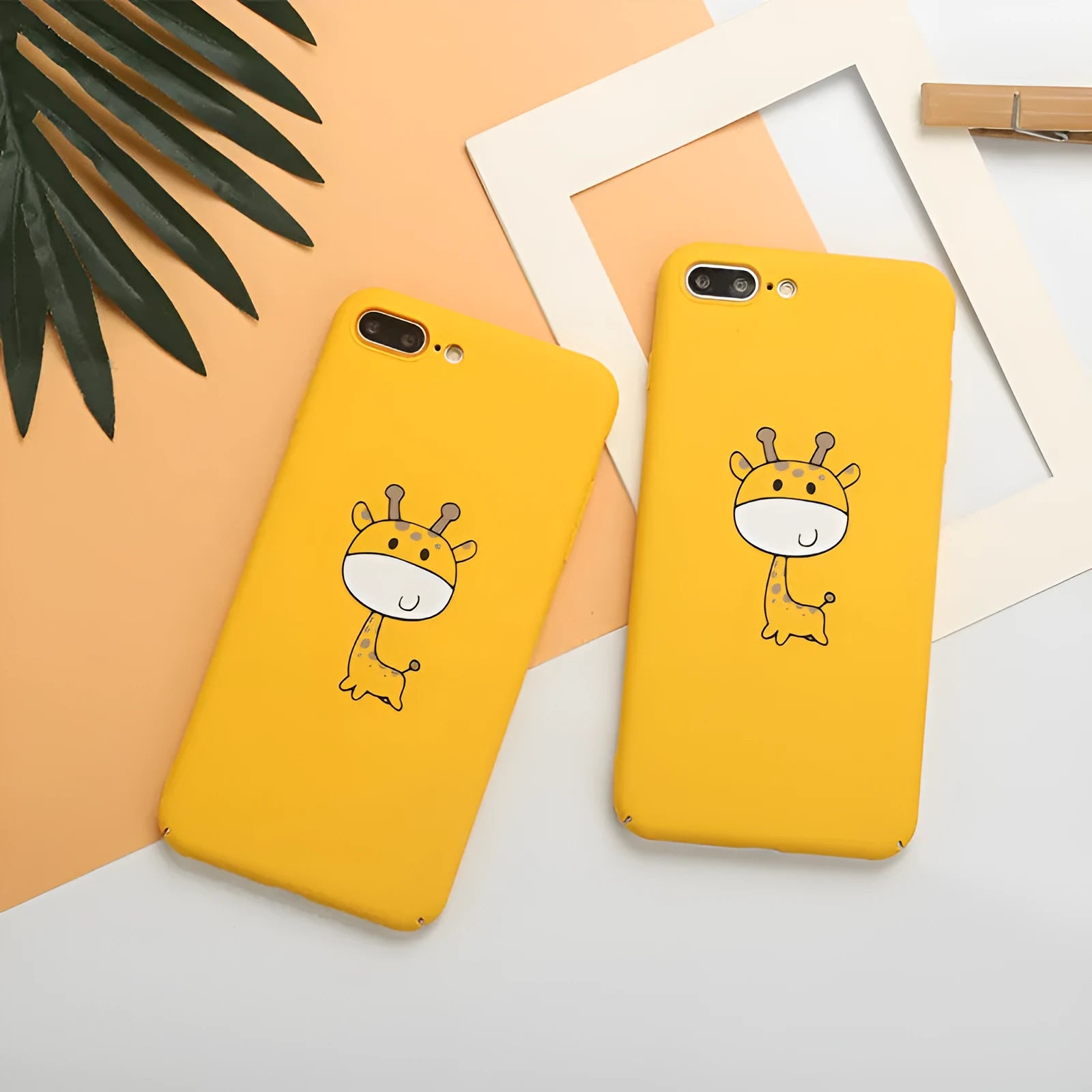 Yellow pattern phone case for iPhone models made from PC material