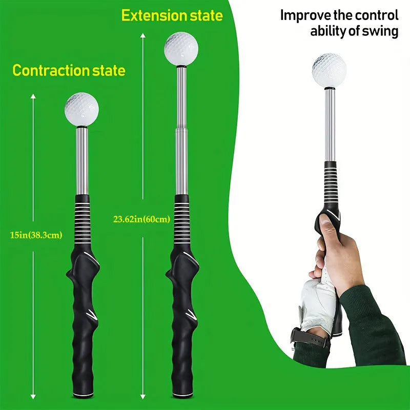 Golf telescopic swing simulator in stainless steel with three colour options