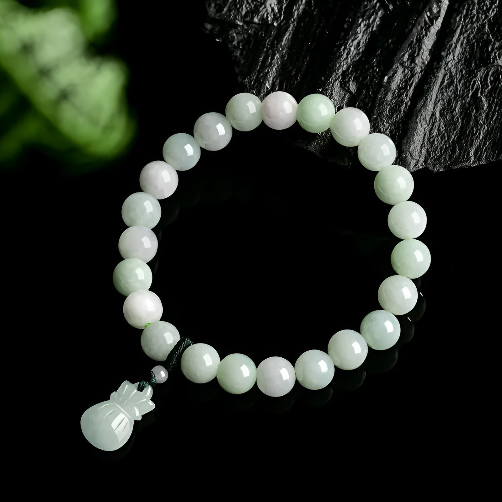 8mm ice jade flower bracelet with national style design for men and women