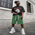 Men's straight leg trousers in polyester fabric for sports and street hip-hop style