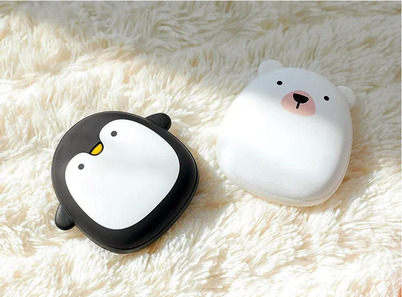Cartoon penguin polar bear design USB rechargeable hand warmer with power bank function