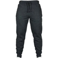 Men's solid colour cotton fleece casual trousers with drawstring waist in loose fit