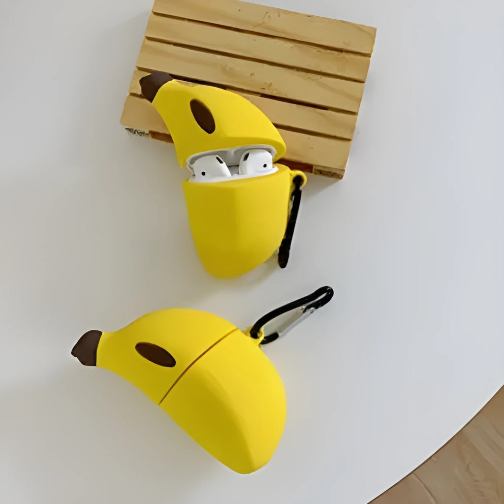 Yellow banana silicone protective case for AirPods Pro and AirPods 3rd generation wireless earbuds