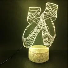 Ballet dancing shoes 3D LED night light with remote control showing multi-colour illumination
