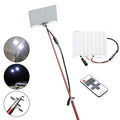 LED fishing rod light with telescopic pole and remote control for outdoor night fishing and camping