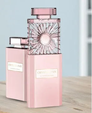 Pink USB rechargeable perfume fan with portable mist diffusion function