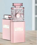 Pink USB rechargeable perfume fan with portable mist diffusion function