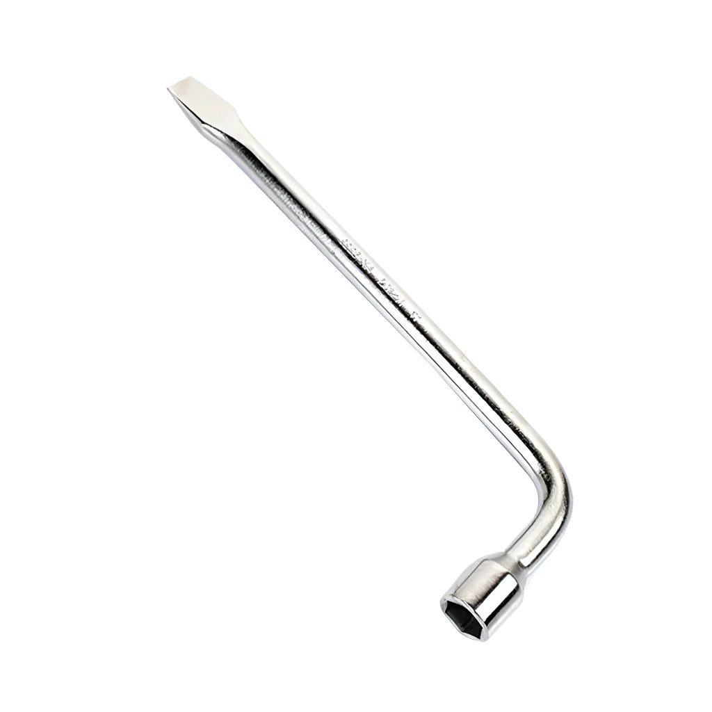 L-shaped socket wrench with 19mm fixed socket made from CR-V steel for mechanical repairs