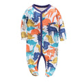 Cotton baby one-piece clothes in a dinosaur print design for infants aged 3 to 12 months