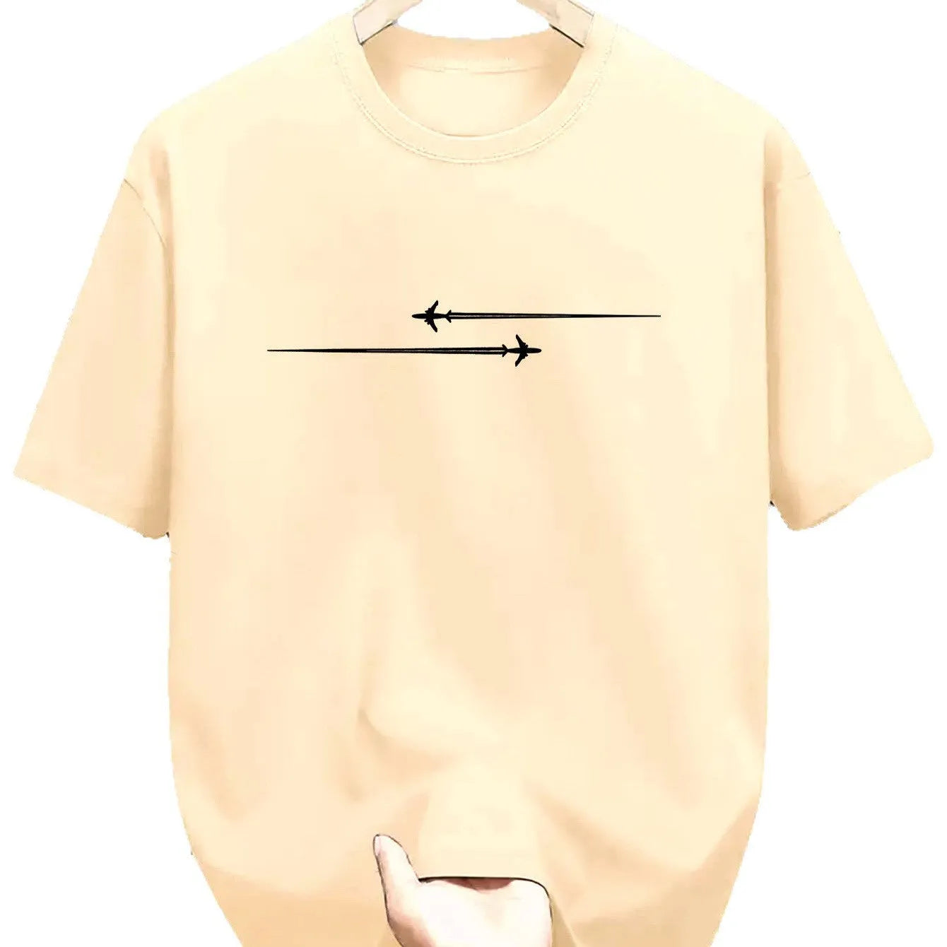 Men's cartoon print cotton blend t-shirt in loose fit casual style