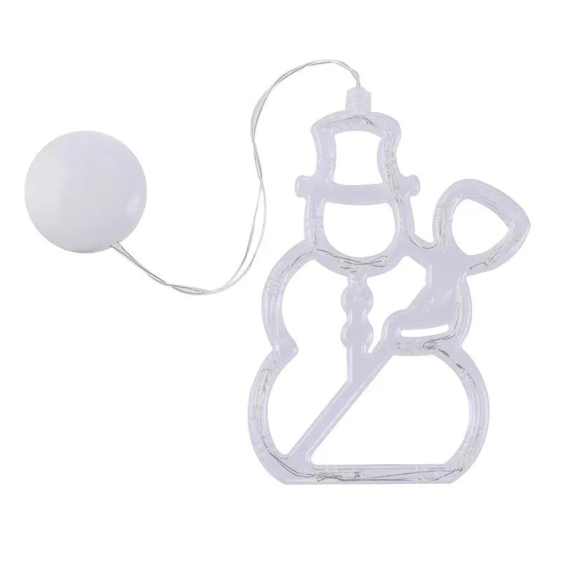 Christmas LED suction cup lights with Santa Claus elk snowman designs for window decoration