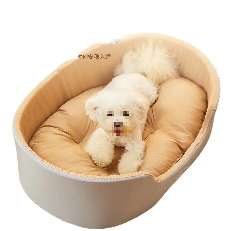 Four Seasons washable windproof cat nest in grey with PP cotton filling, upright walls, plush texture