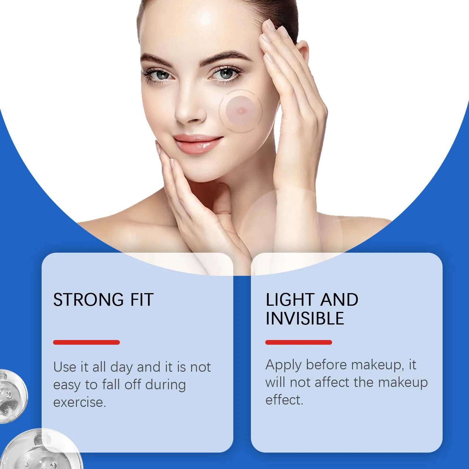 Pack of 216 hydrocolloid acne patches for facial blemish care with tea tree oil and vitamin E.
