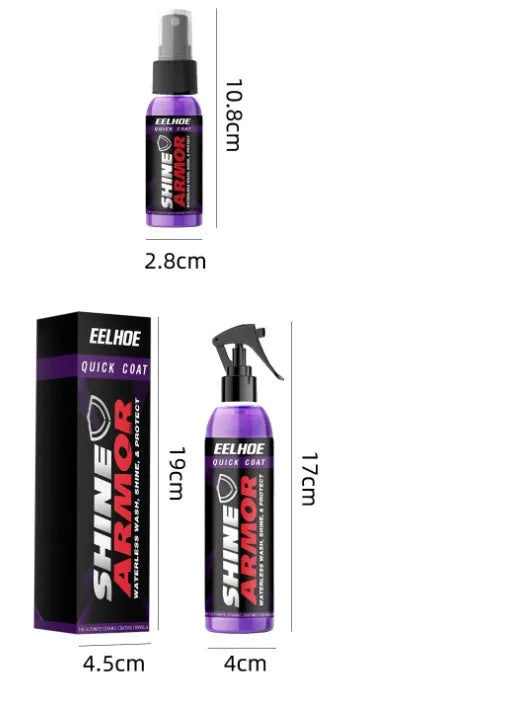Purple car nano coating spray bottle in 30ml and 100ml sizes for vehicle protection