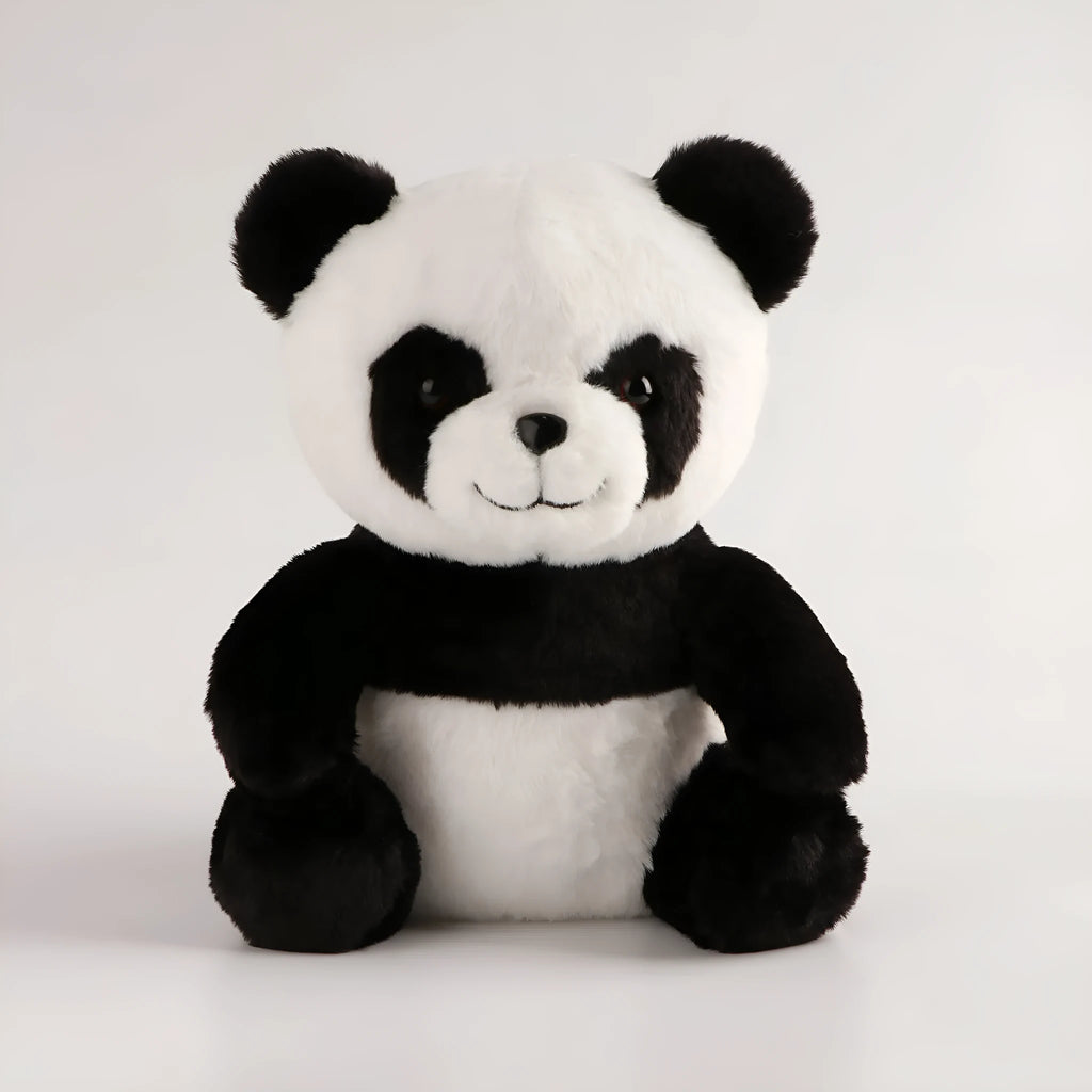 New panda plush toy pendant ragdoll with music sound function, 25cm, on white background