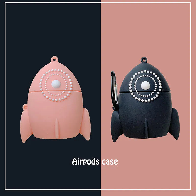Pink silicone protective case cover for AirPods 1 and 2 charging case showing wireless charging compatibility