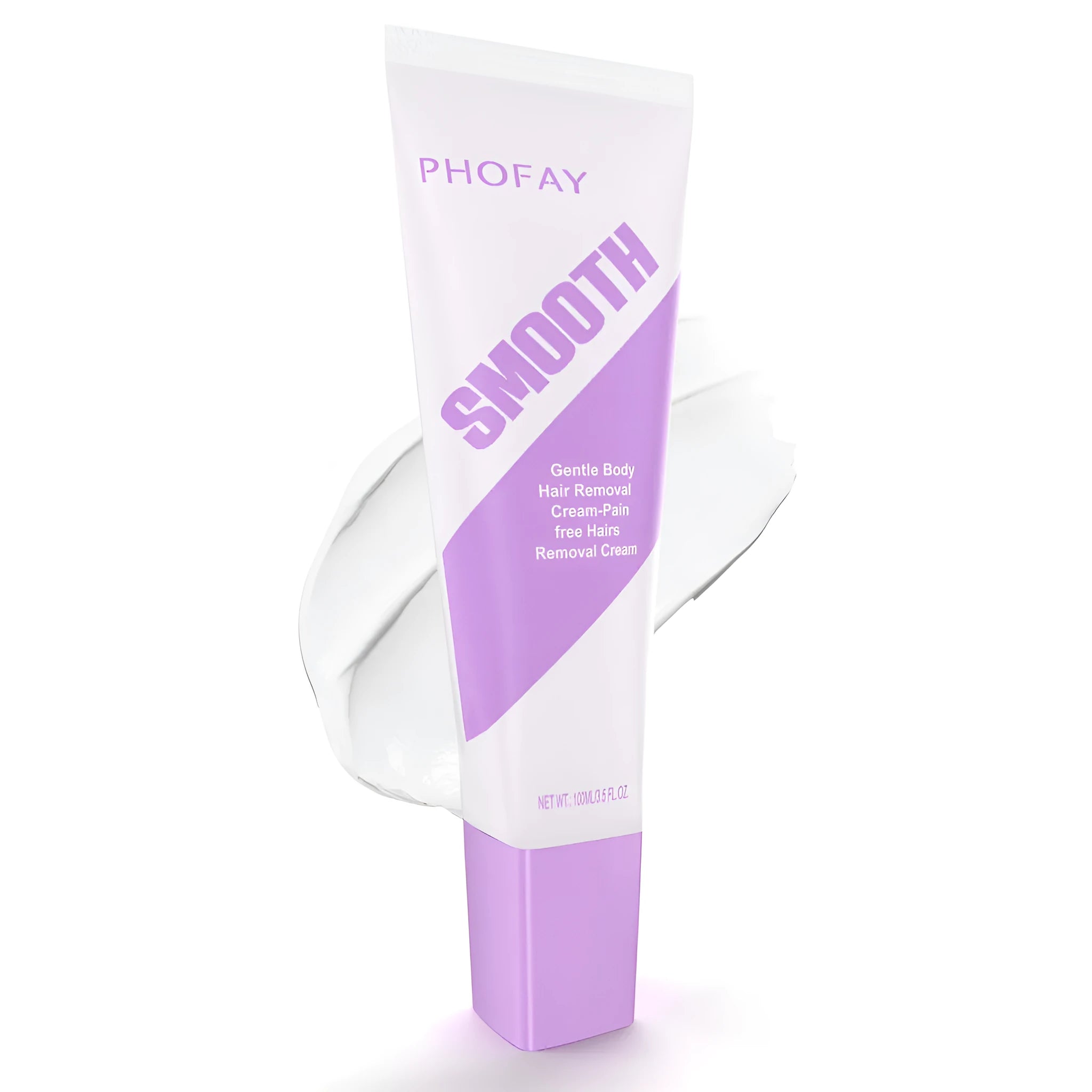 PHOFAY pain-free hair removal cream tube with included plastic applicator scraper tool