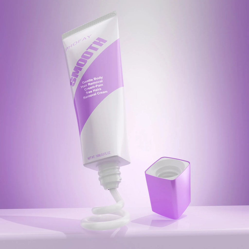 PHOFAY pain-free hair removal cream tube with included plastic applicator scraper tool