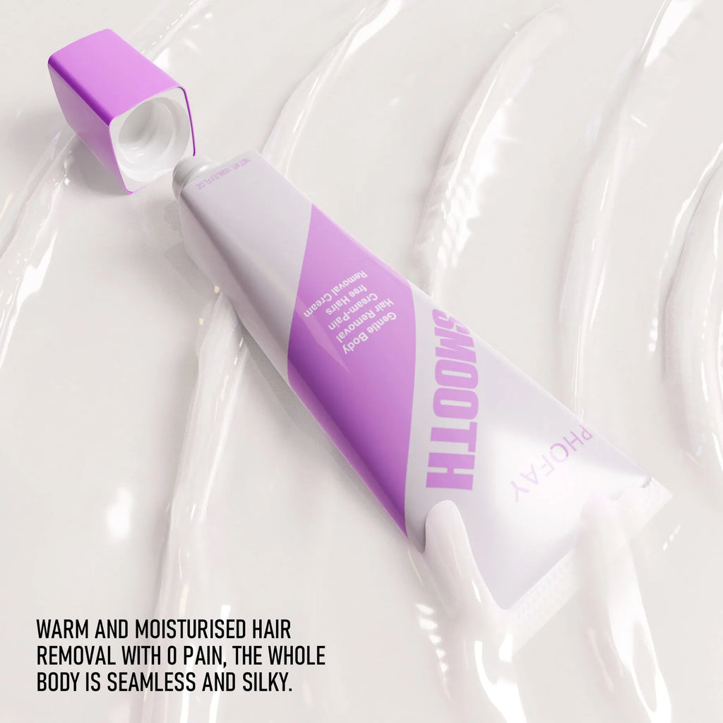 PHOFAY pain-free hair removal cream tube with included plastic applicator scraper tool
