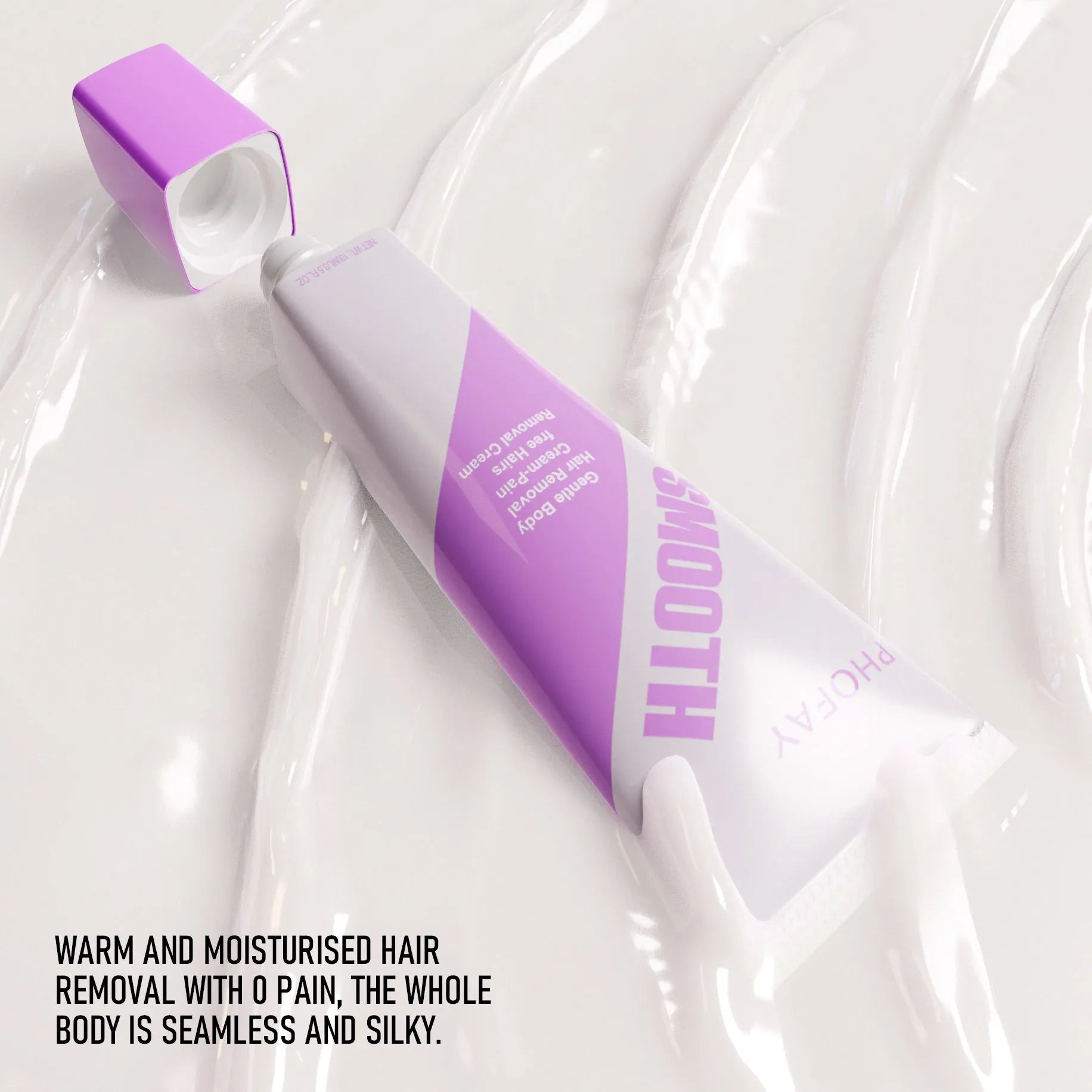 PHOFAY pain-free hair removal cream tube with included plastic applicator scraper tool