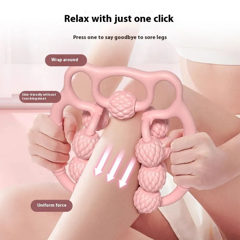 Bear-themed double row ring clip leg massager in green, purple, or pink colours.